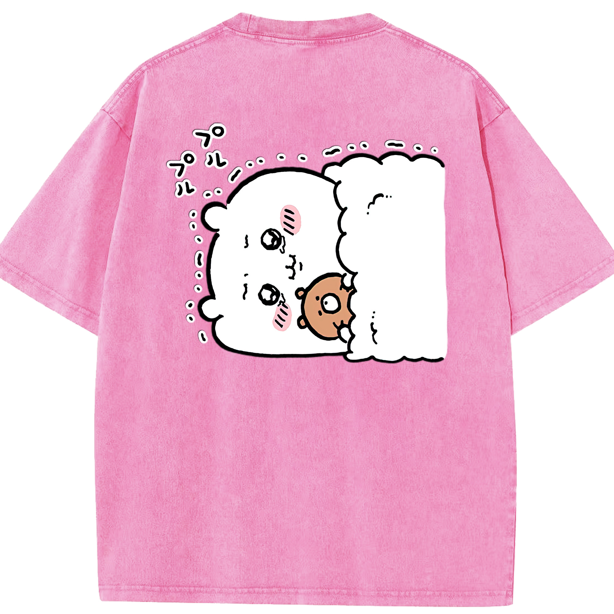 （画像用） ちいかわ ちいかわ Chii-kawa chiikawa 綿100% ヴィンテージ風 半袖Tシャツ（背面プリント）